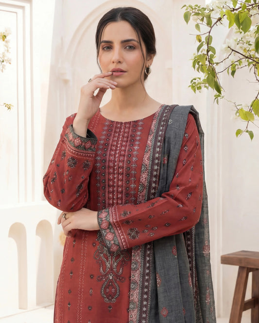 Printed Lawn 3PC-ZR037