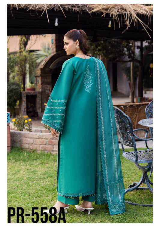 Luxury Embroidered Lawn 3PC-ZR106