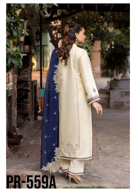 Luxury Embroidered Lawn 3PC-ZR107