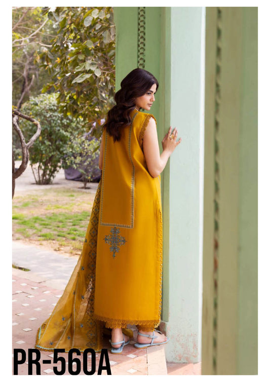 Luxury Embroidered Lawn 3PC-ZR110