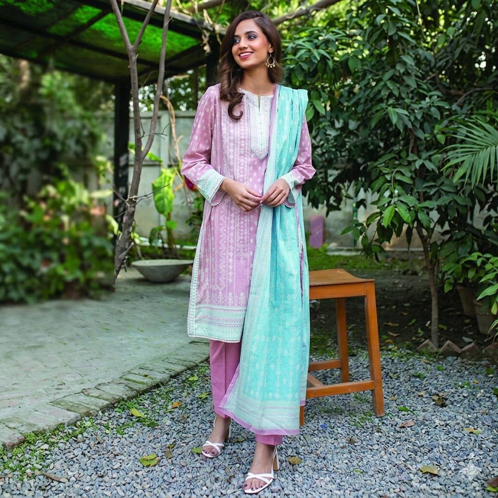 Digital Printed Lawn 3PC-ZR070