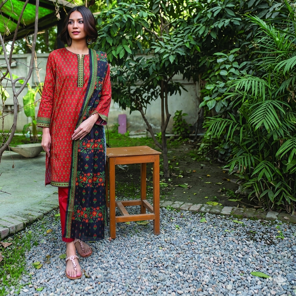 Digital Printed Lawn 3PC-ZR068