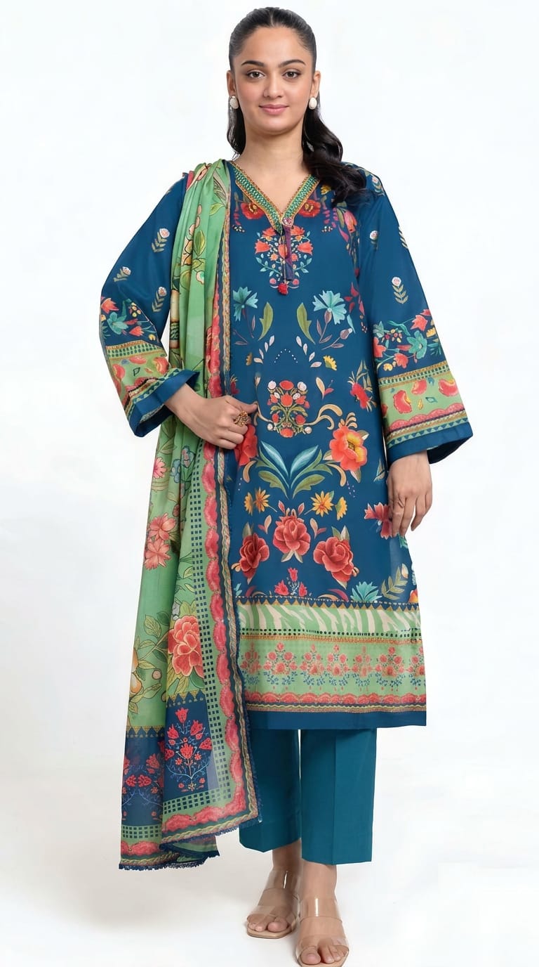 Printed Lawn 3PC | Unstitched-ZR239