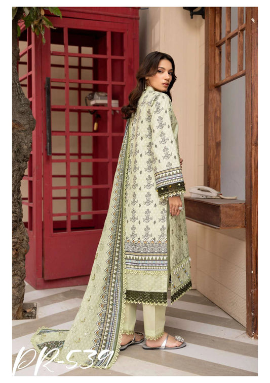 Digital Printed Embroidered Lawn 3PC -ZR539