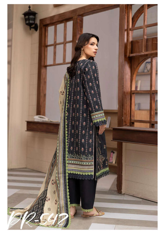 Digital Printed Embroidered Lawn 3PC -ZR542