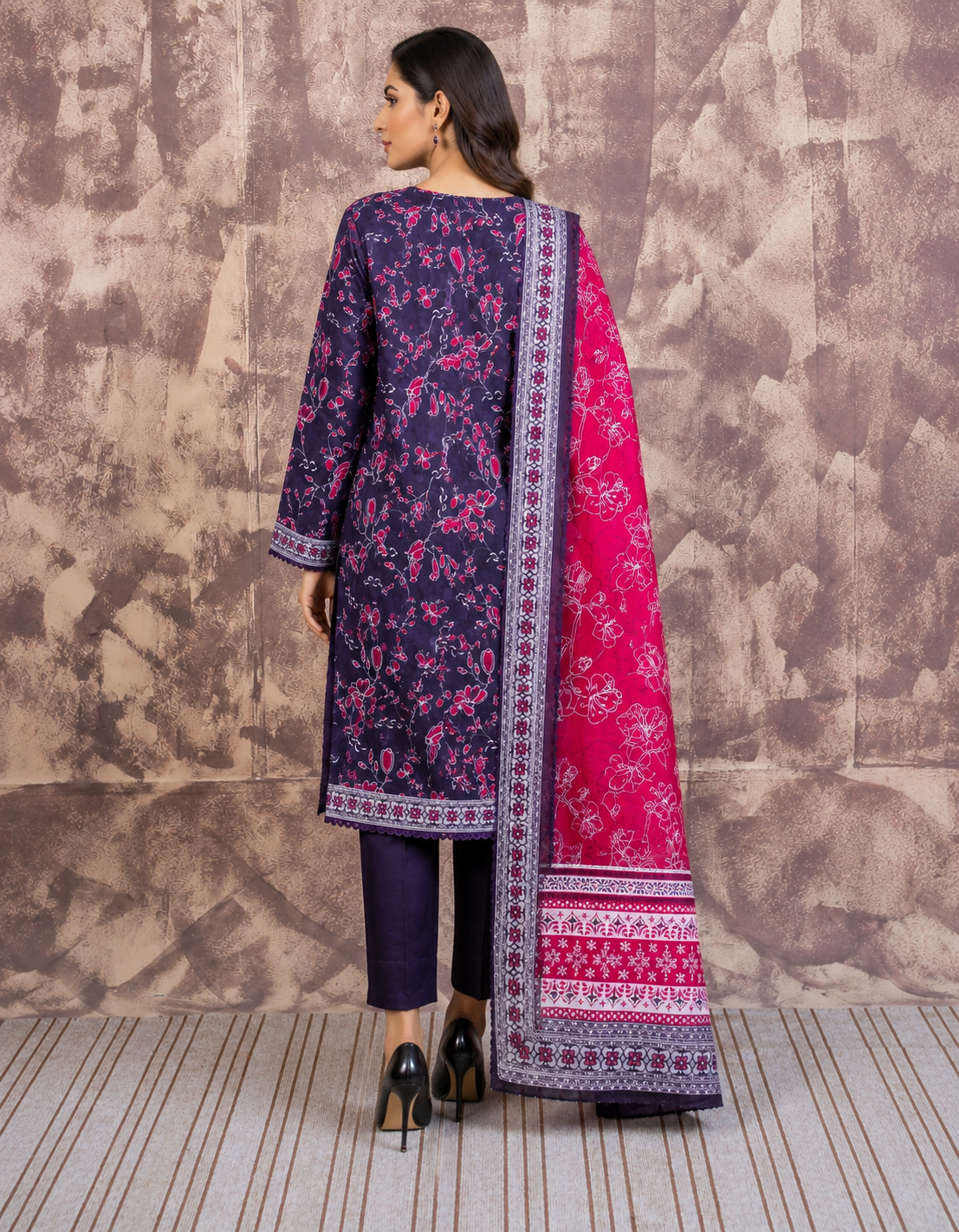 Printed Lawn 3PC Suit | Unstitched-ZR216