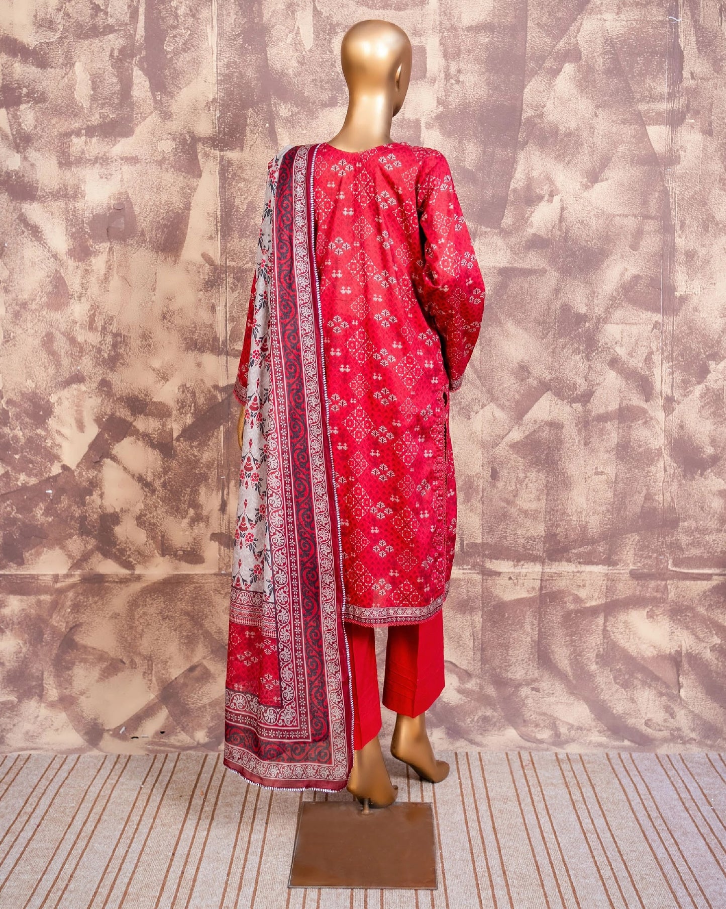 Printed Lawn 3PC Suit | Unstitched-ZR220
