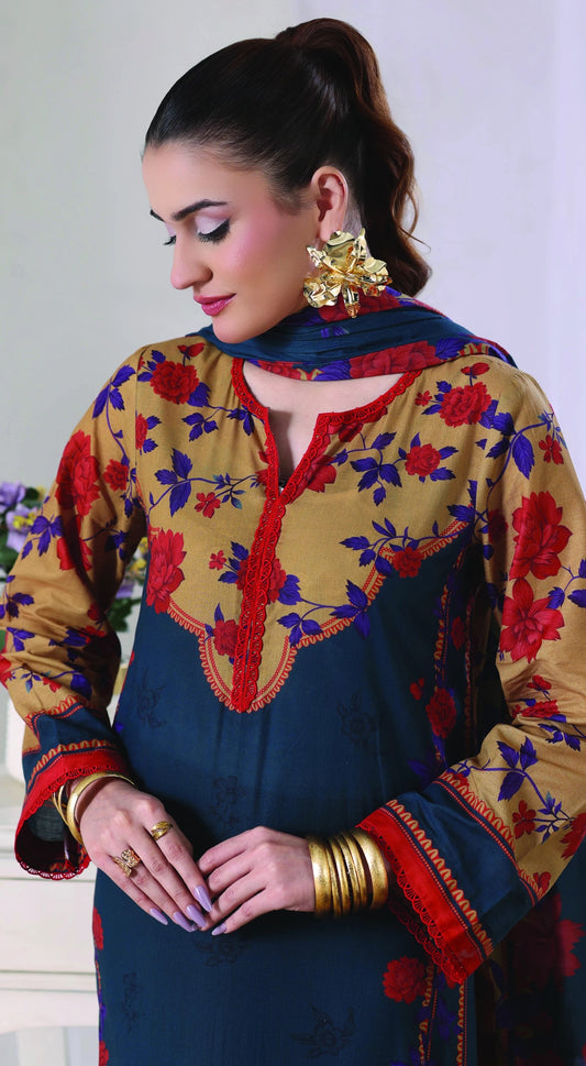 Digital Printed Lawn 3PC-ZR183