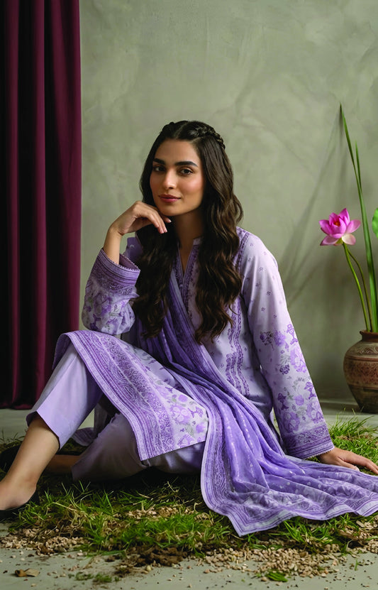 Digital Printed 3PC Lawn Suit-ZR121