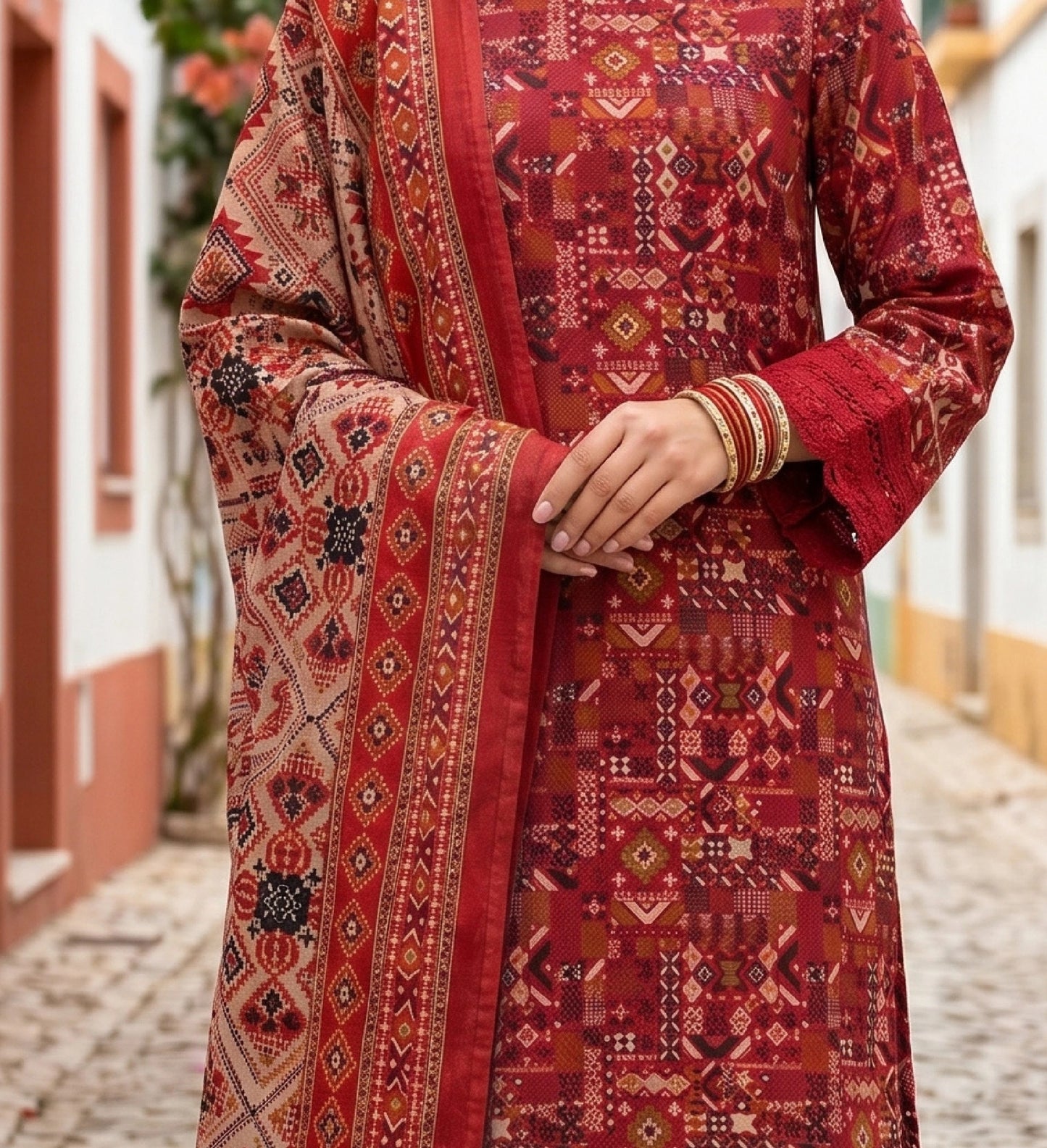 Printed Lawn 3 Piece Suit-ZR197