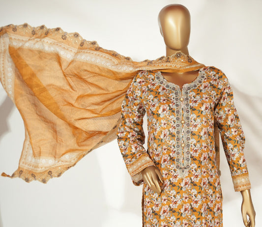 Embroidered Lawn 3PC Suit-ZR065
