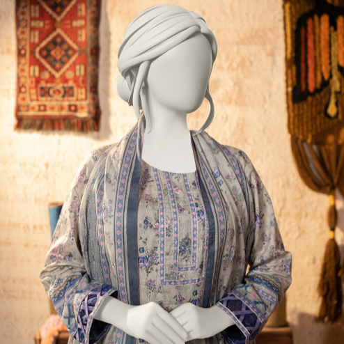Digital Printed Lawn 3PC Suit-ZR151