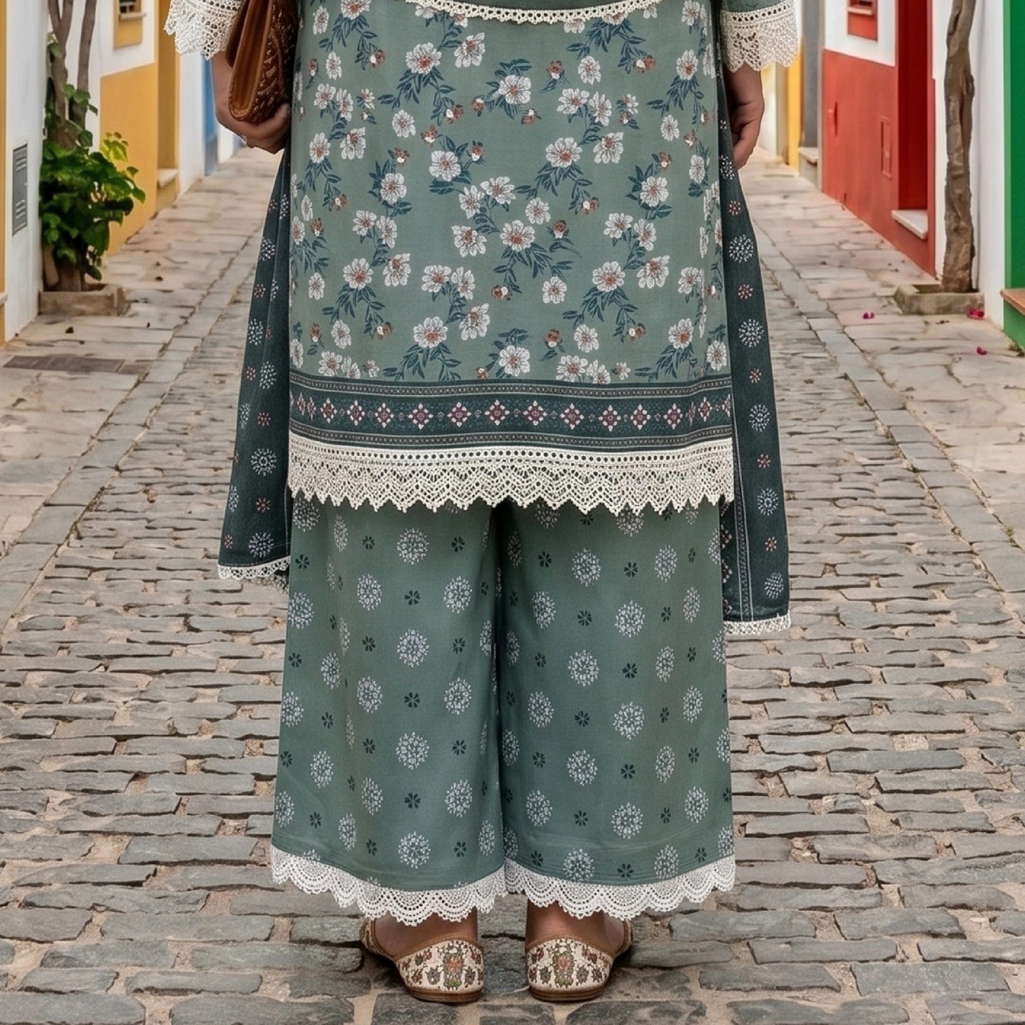 Printed Lawn 3 Piece Suit-ZR199