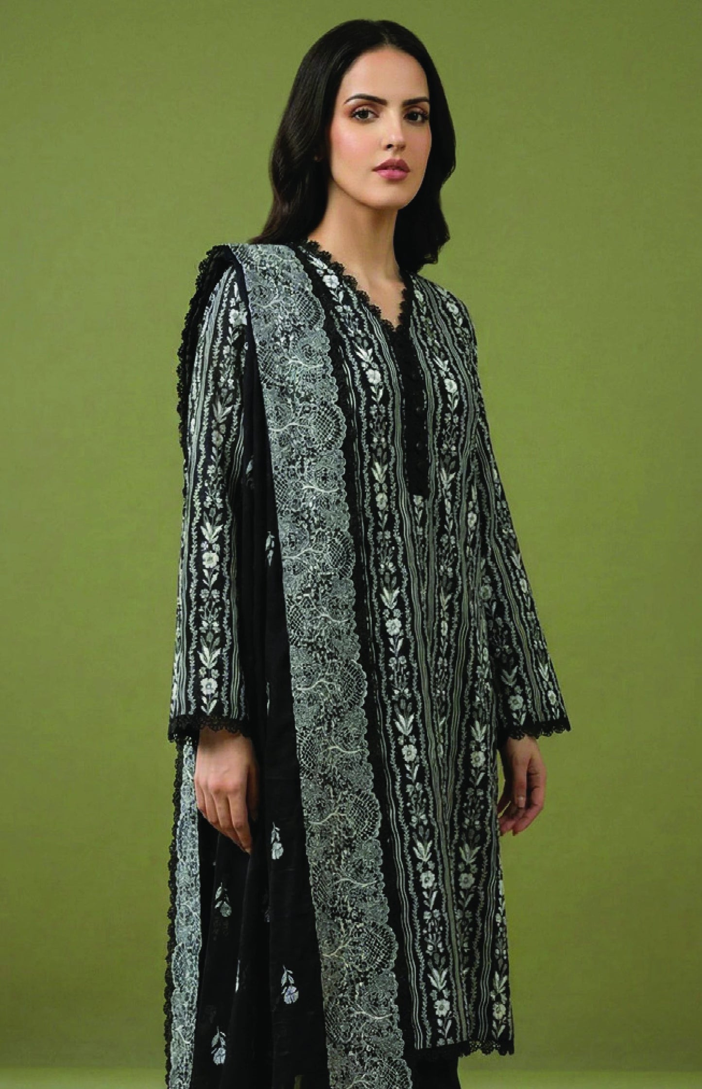 Digital Printed Lawn 3 PC Suit-ZR126