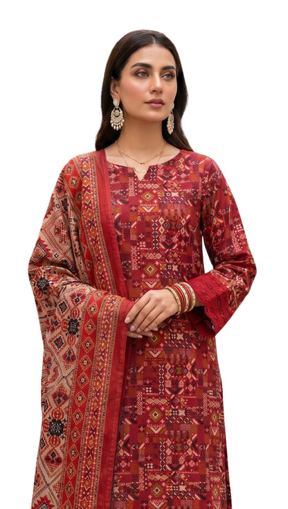 Printed Lawn 3 Piece Suit-ZR197