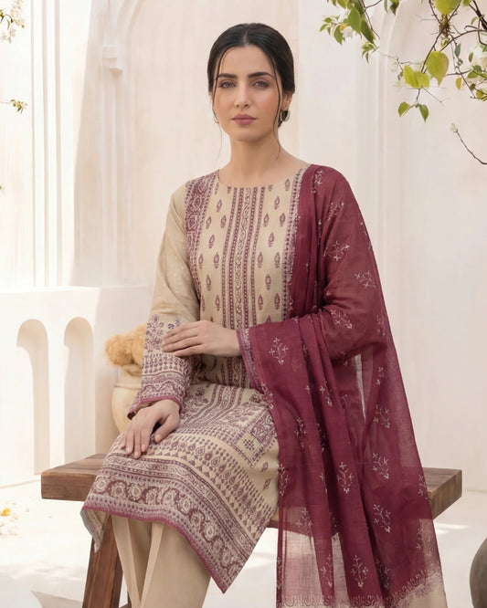 Printed Lawn 3PC-ZR034