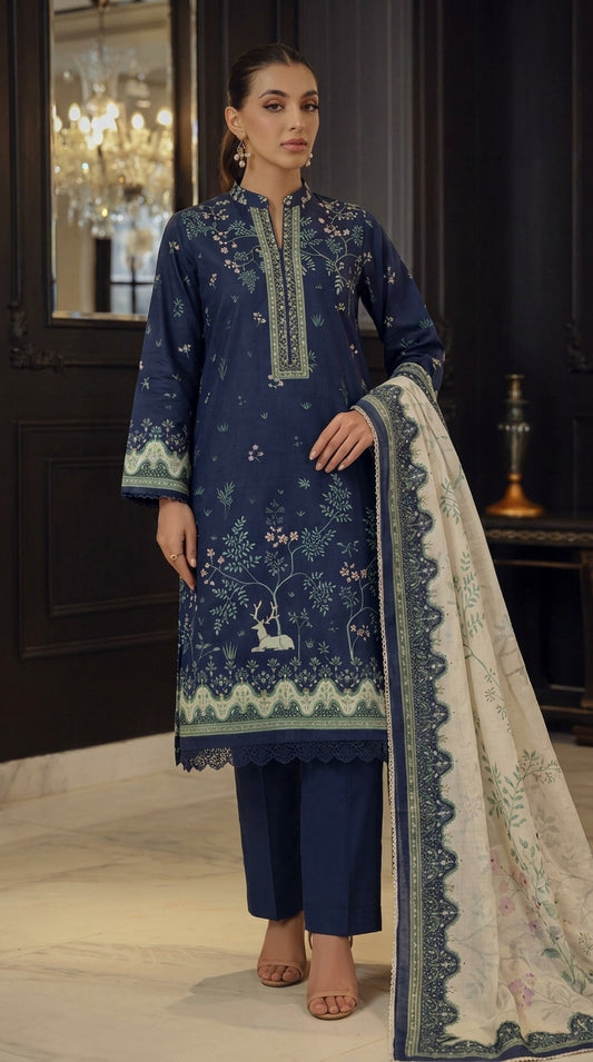 Fancy Printed Lawn 3PC-ZR227
