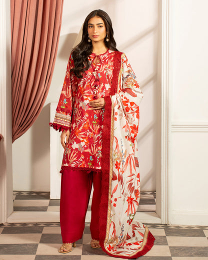 Premium Printed Lawn 3PC Suit-ZR012