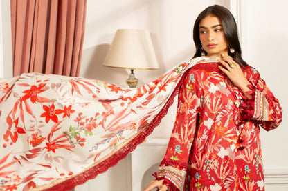 Premium Printed Lawn 3PC Suit-ZR012