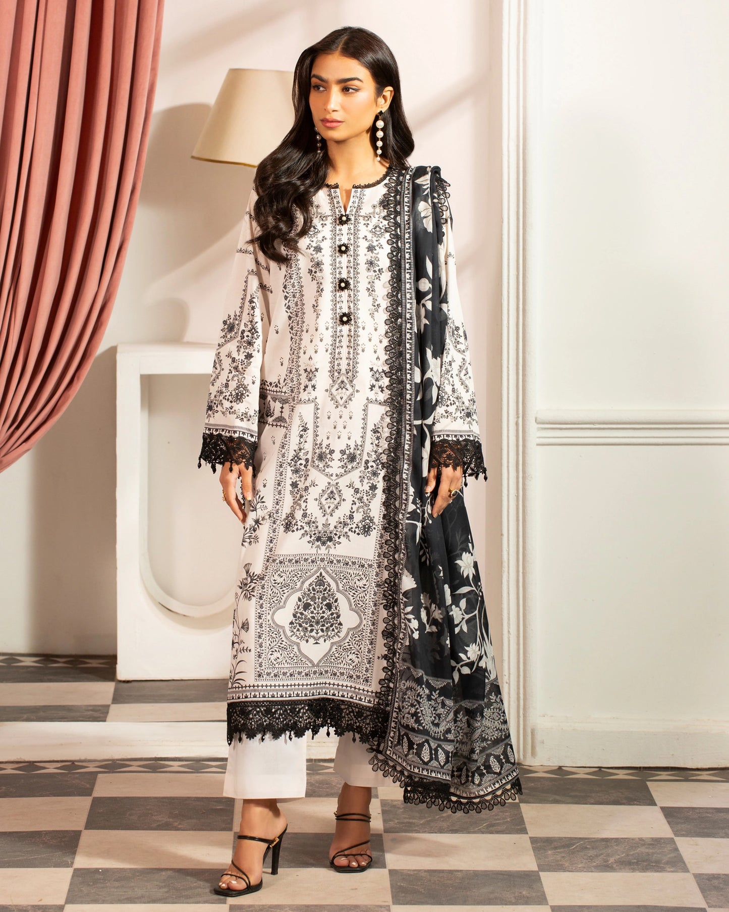 Premium Printed Lawn 3PC Suit-ZR017