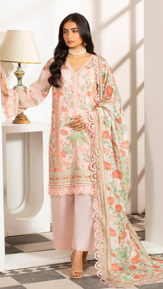 Premium Printed Lawn 3PC Suit-ZR018