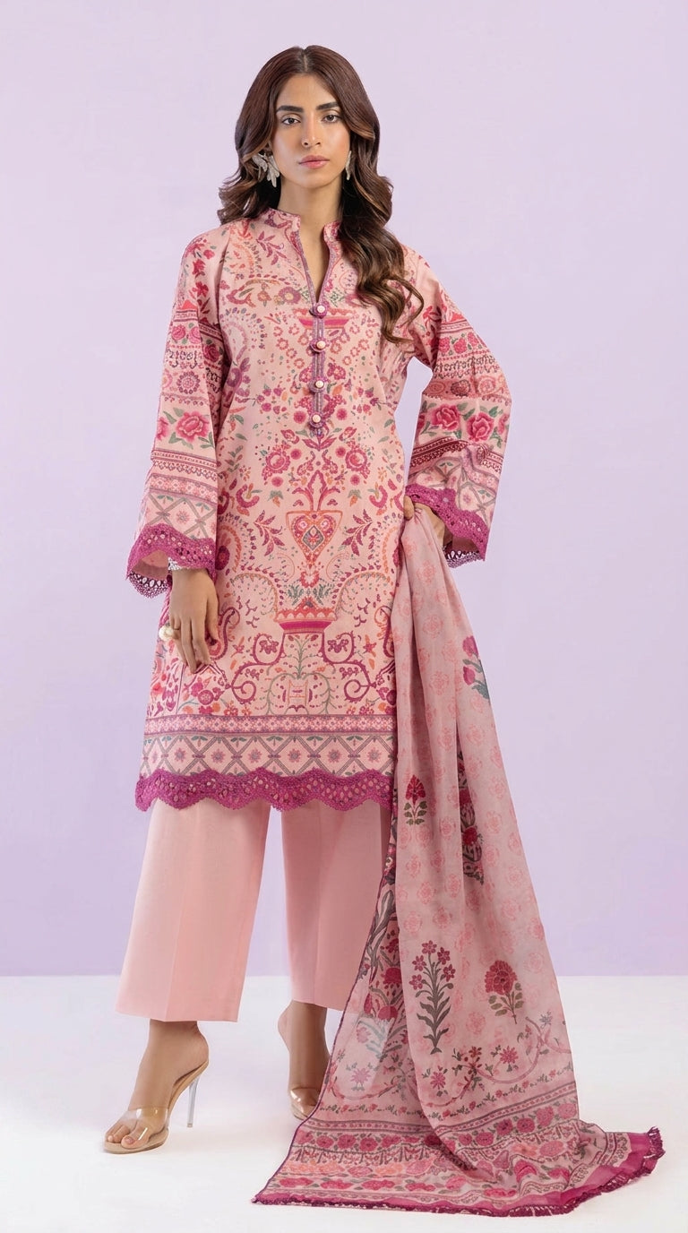 Printed Lawn 3PC | Unstitched-ZR237