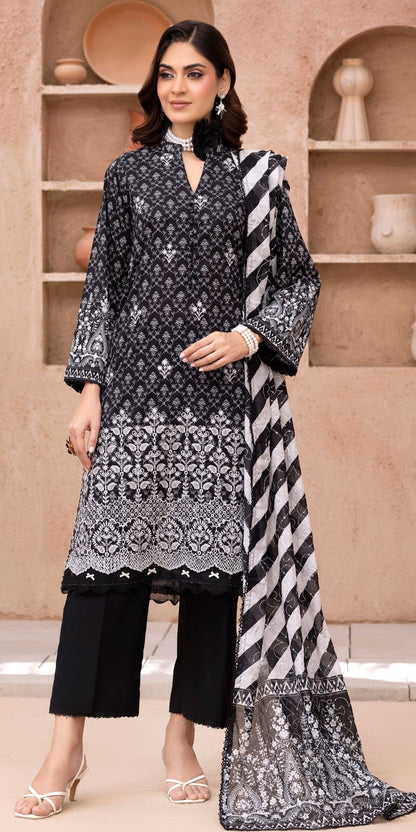 Embroidered Lawn 3PC Suit-ZR054