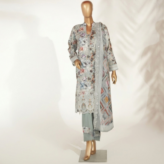 Embroidered Lawn 3PC Suit-ZR064