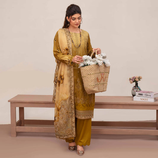 Embroidered Lawn 3PC Suit-ZR142