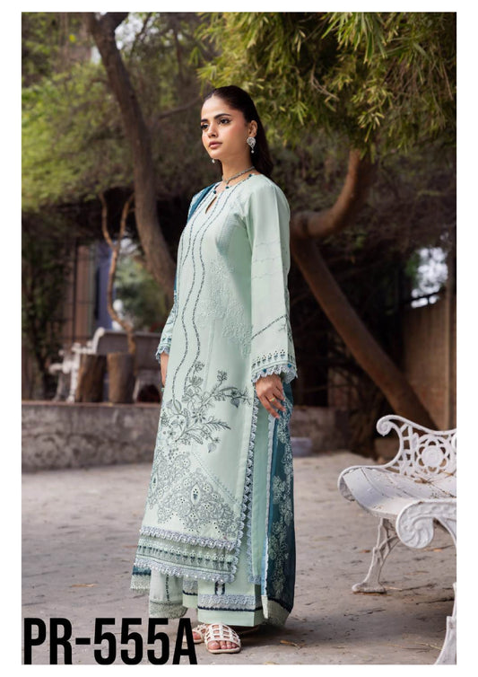 Luxury Embroidered Lawn 3PC-ZR098