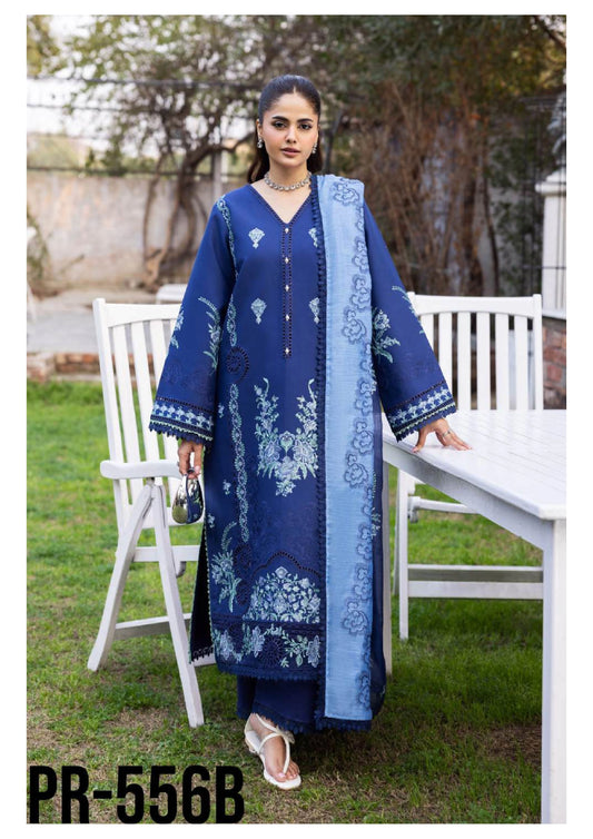 Luxury Embroidered Lawn 3PC-ZR099
