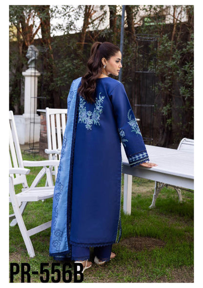Luxury Embroidered Lawn 3PC-ZR099