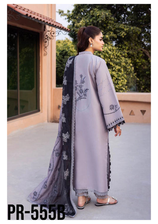 Luxury Embroidered Lawn 3PC-ZR100