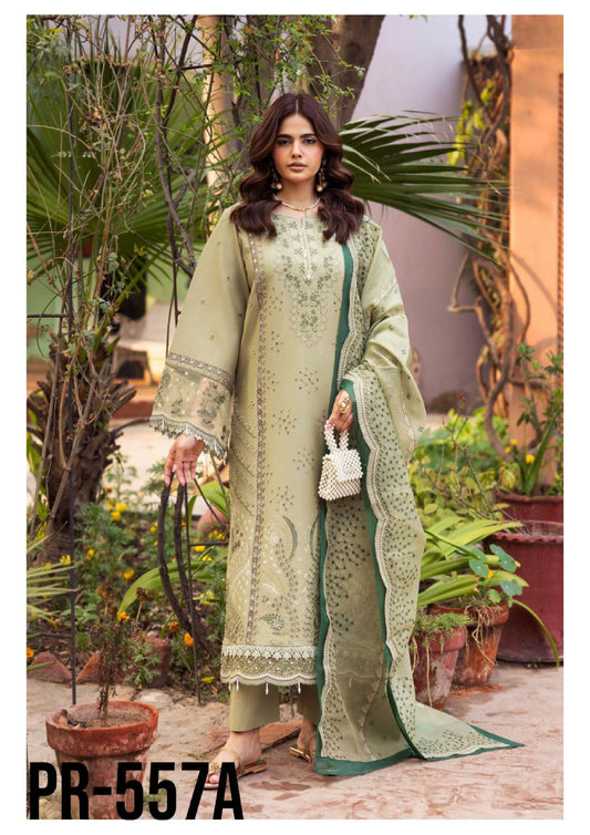 Luxury Embroidered Lawn 3PC-ZR102