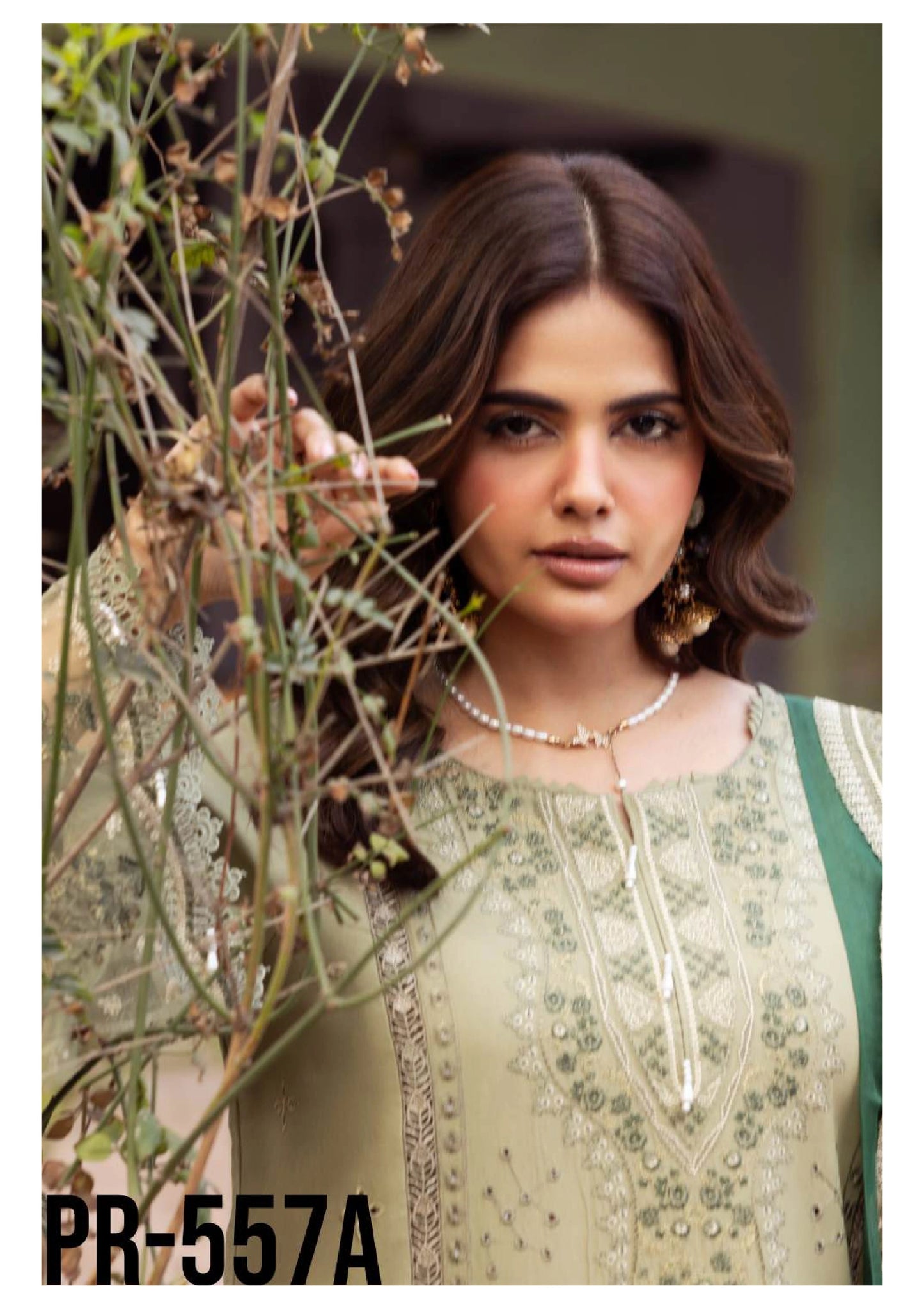 Embroidered Lawn 3PC Suit | Stitched-ZR233
