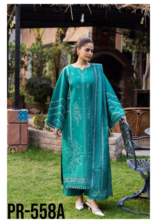 Luxury Embroidered Lawn 3PC-ZR106