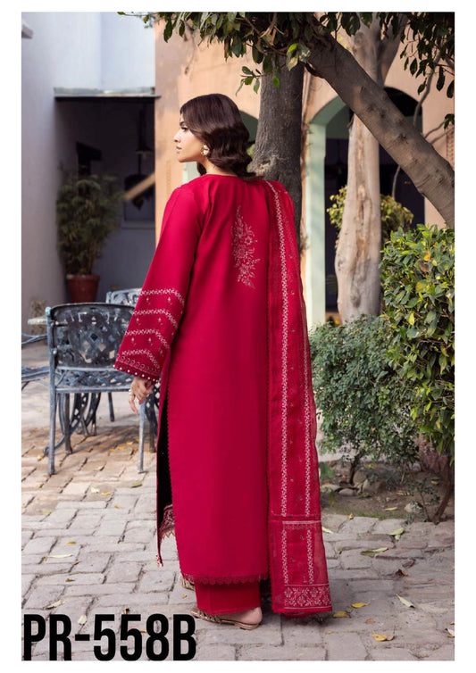 Luxury Embroidered Lawn 3PC-ZR108