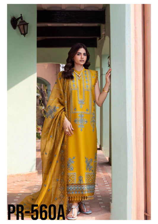 Luxury Embroidered Lawn 3PC-ZR110