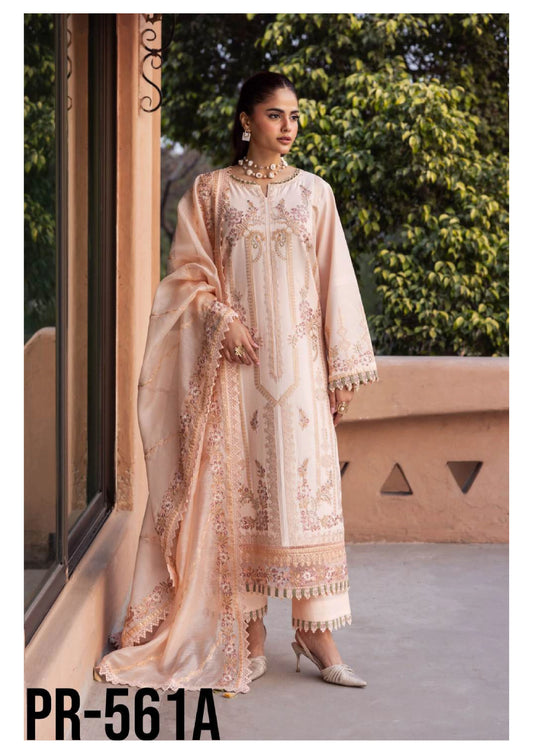 Luxury Embroidered Lawn 3PC-ZR112