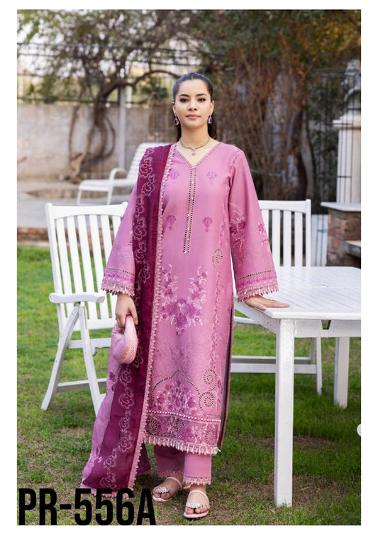 Luxury Embroidered Lawn 3PC-ZR113