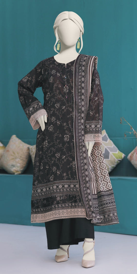 Printed Lawn 3PC Suit-ZR081