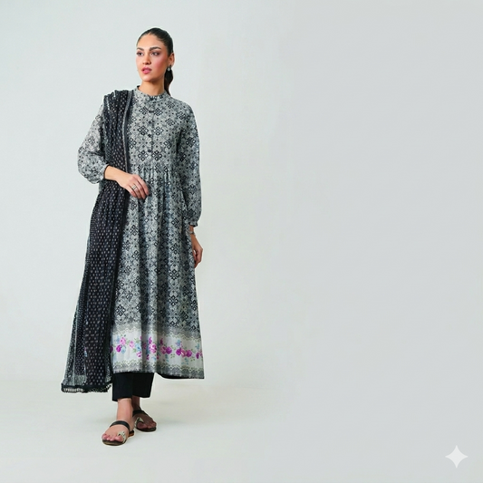 Digital Printed Lawn 3PC-ZR072