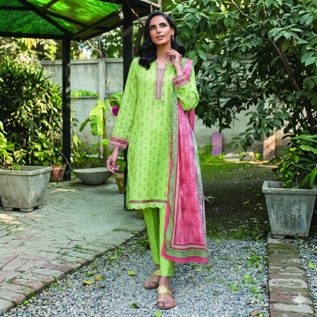 Digital Printed Lawn 3PC-ZR076