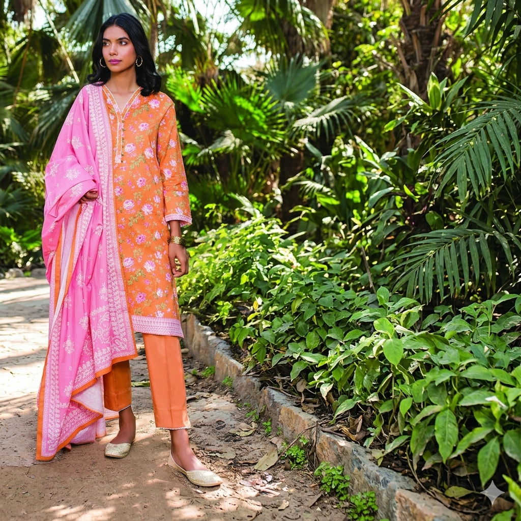Digital Printed Lawn 3PC-ZR071