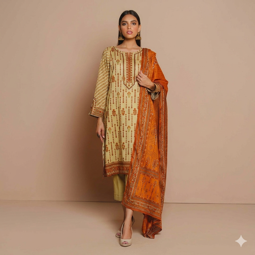 Digital Printed Lawn 3PC-ZR069