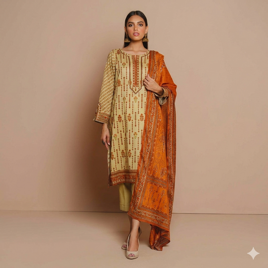 Digital Printed Lawn 3PC-ZR069