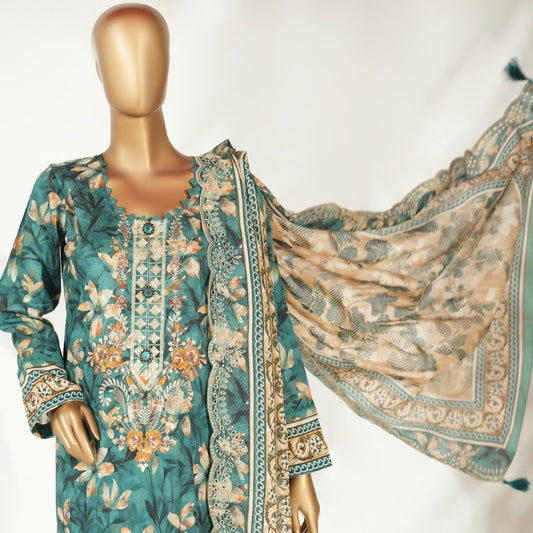 Embroidered Lawn 3PC Suit-ZR058