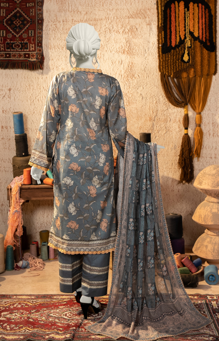 Digital Printed Lawn 3PC Suit-ZR154