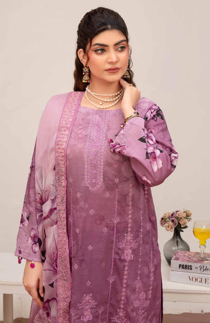 Embroidered Lawn 3PC Suit-ZR146