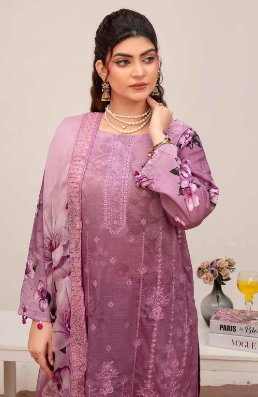 Embroidered Lawn 3PC Suit-ZR146